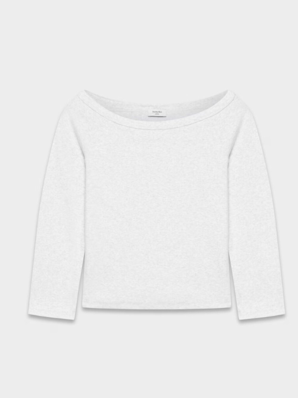 NEW Aritzia Sunday Best BestHug Bumble 3/4 Sleeve Top in Heather Cloud White